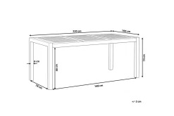 Trädgårdsbord Grosseto Ljus trä/silver, 100x220x74 cm