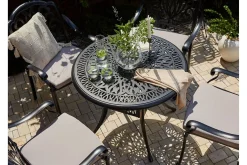 Trädgårdsbord rund 90 cm svart ANCONA