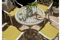 Trädgårdsbord rund 90 cm vit ANCONA