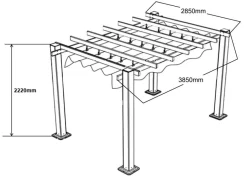 Trädgårdsgazebo SUNSET Pergola 3x4 m