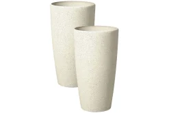 Trädgårdskruka Abdera set om 2 Beige, 23x23x42 cm
