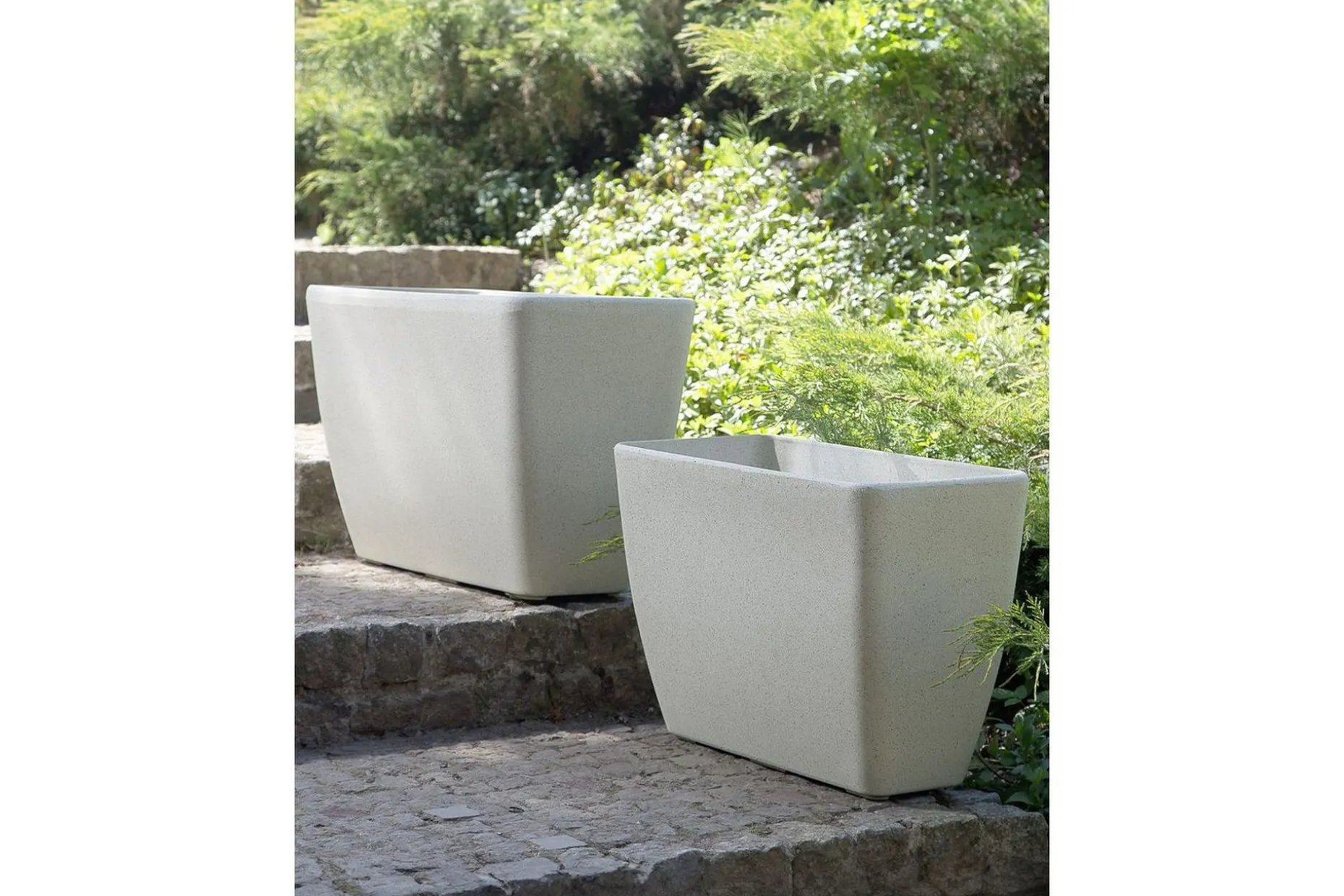 Trädgårdskruka Baris set om 2 Beige, 60x27x41 cm