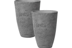 Trädgårdskruka Camia set om 2 Grå, 51x51x71 cm