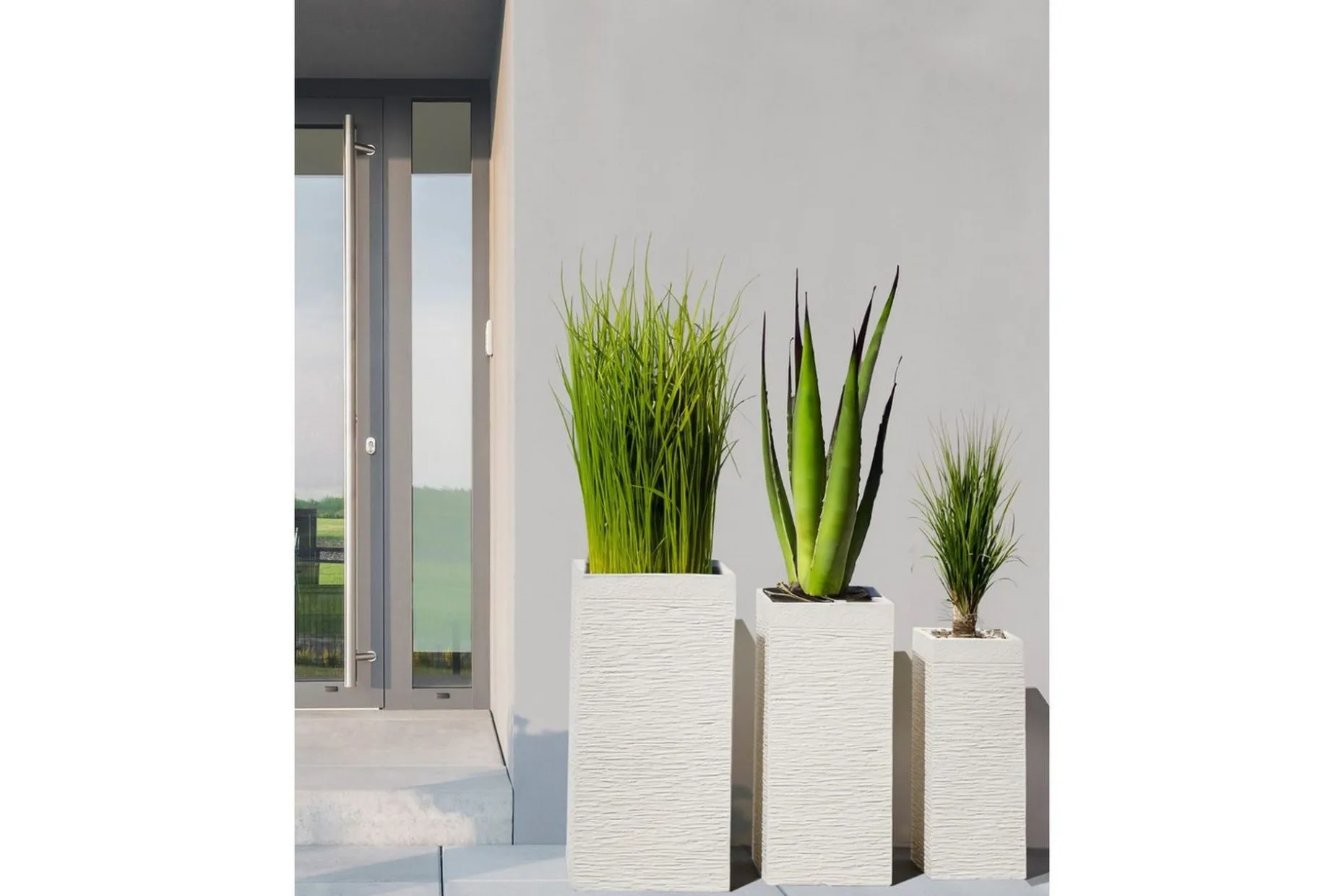 Trädgårdskruka Dion Beige, 33x33x70 cm