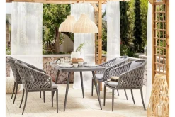 Trädgårdsstol 2 st aluminium grå LIPARI