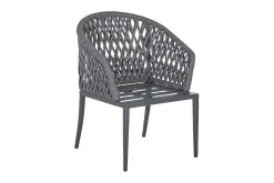 Trädgårdsstol 2 st aluminium grå LIPARI