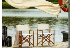 Trädgårdsstol 2 st ljust trä/beige MOLISE