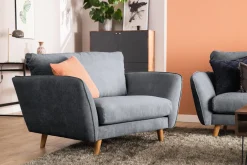 Trend Lyx 3-sits Högervänd L-formad Divansoffa i Tyg