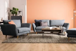 Trend Lyx 3-sits Högervänd L-formad Divansoffa i Tyg