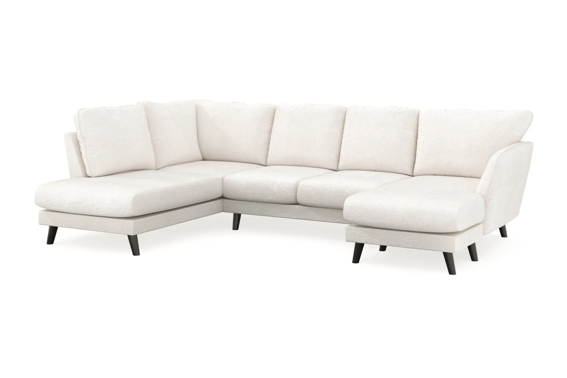 Trend Lyx 4-sits Högervänd U-formad Soffa med Divan och Schäslong i Bouclé