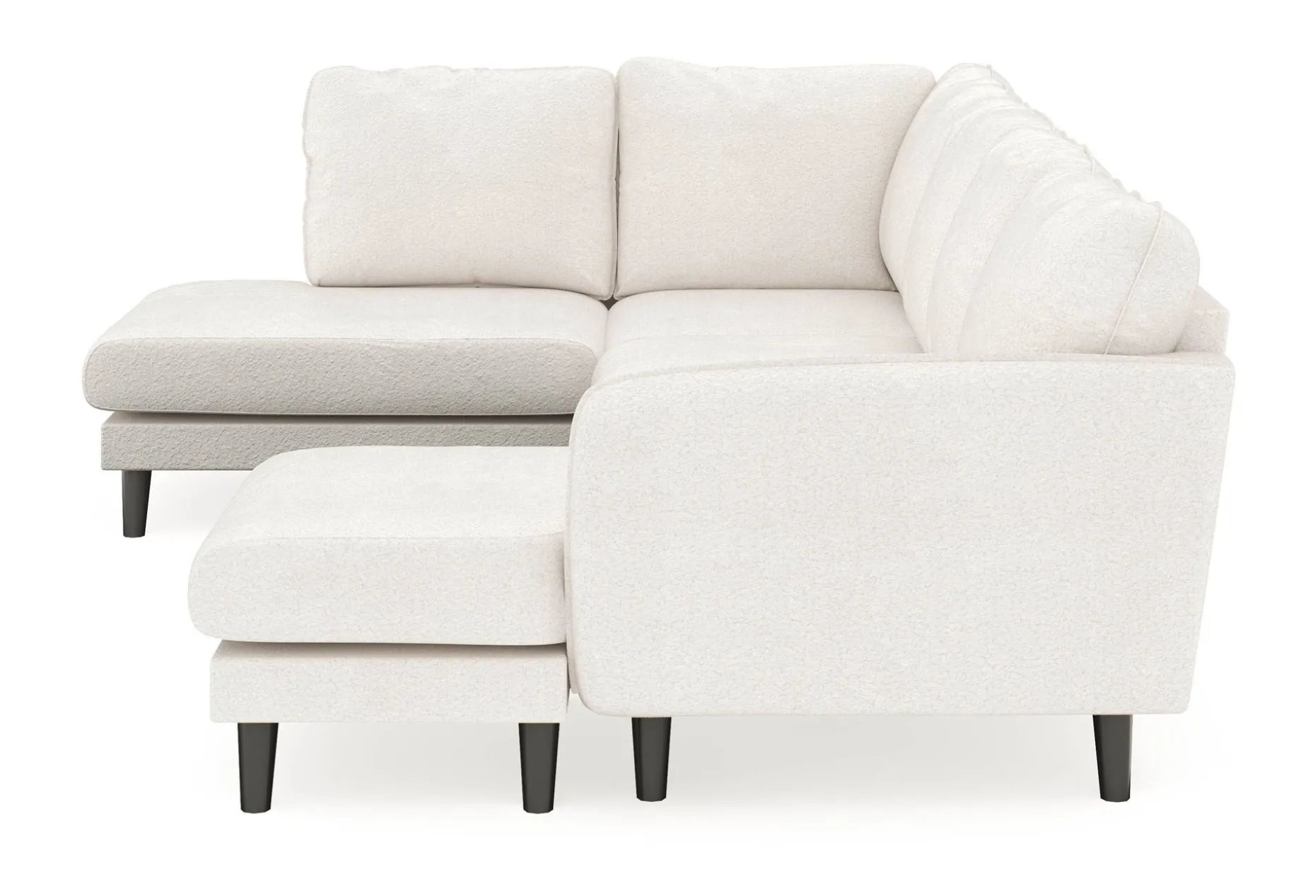 Trend Lyx 4-sits Högervänd U-formad Soffa med Divan och Schäslong i Bouclé