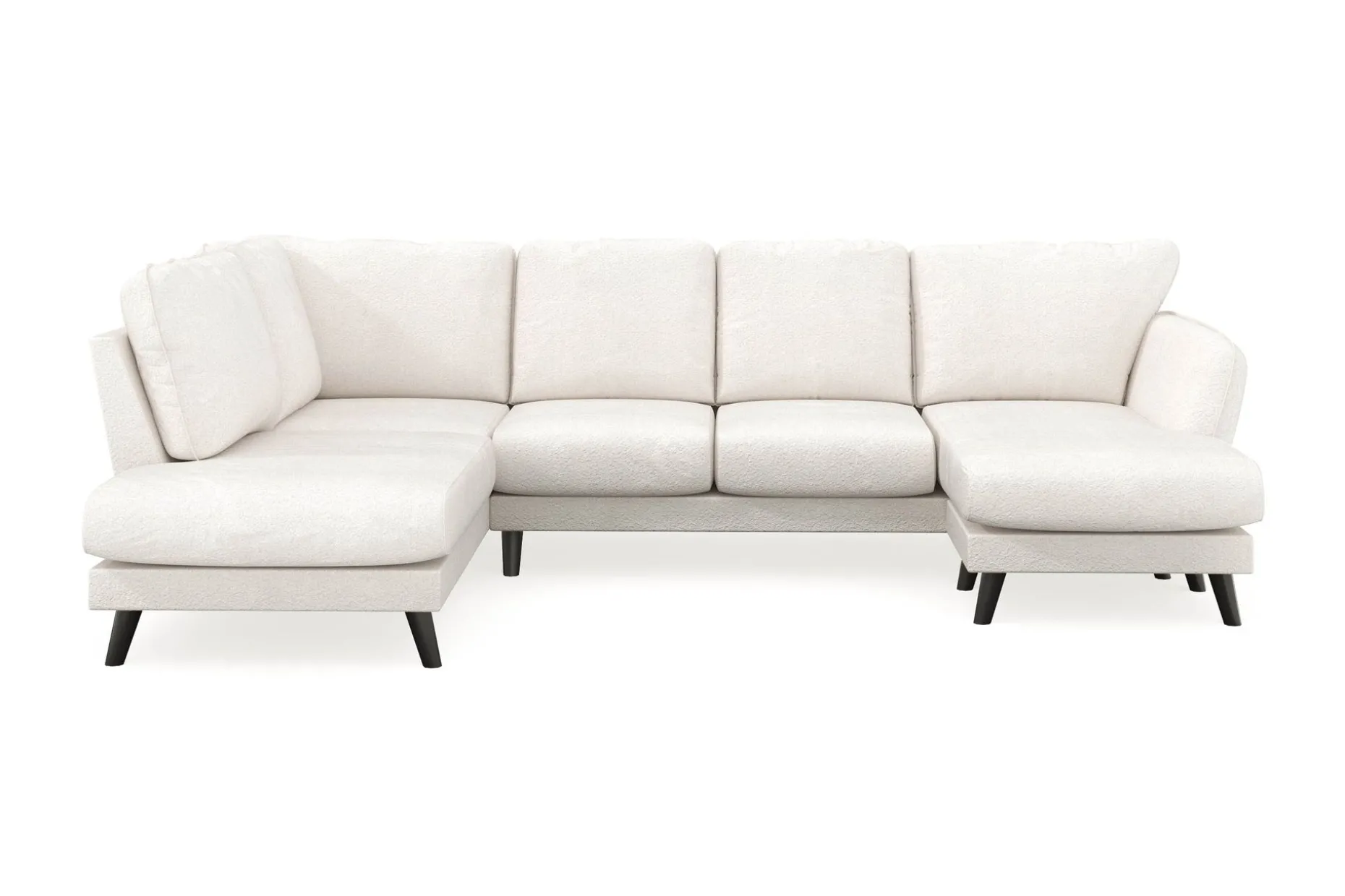 Trend Lyx 4-sits Högervänd U-formad Soffa med Divan och Schäslong i Bouclé