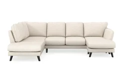 Trend Lyx 4-sits Högervänd U-formad Soffa med Divan och Schäslong i Tyg