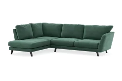 Trend Lyx 4-sits Vänstervänd L-formad Schäslongsoffa i Sammet