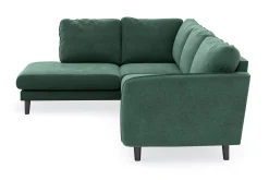 Trend Lyx 4-sits Vänstervänd L-formad Schäslongsoffa i Sammet
