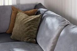 Trend 4-sits Högervänd L-formad Schäslongsoffa i Sammet