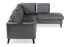 Trend 4-sits Högervänd L-formad Schäslongsoffa i Sammet