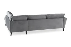 Trend 4-sits Högervänd L-formad Schäslongsoffa i Sammet