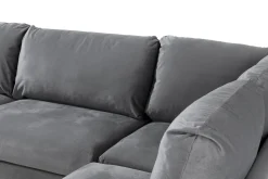 Trend 4-sits Högervänd L-formad Schäslongsoffa i Sammet