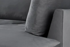 Trend 4-sits Högervänd L-formad Schäslongsoffa i Sammet