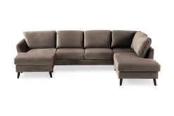 Trend 4-sits Högervänd U-formad Soffa med Divan och Schäslong i Sammet