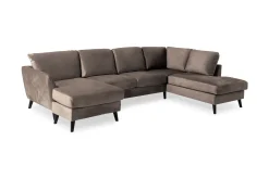 Trend 4-sits Högervänd U-formad Soffa med Divan och Schäslong i Sammet