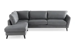 Trend 4-sits Vänstervänd L-formad Schäslongsoffa i Sammet