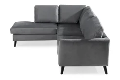 Trend 4-sits Vänstervänd L-formad Schäslongsoffa i Sammet