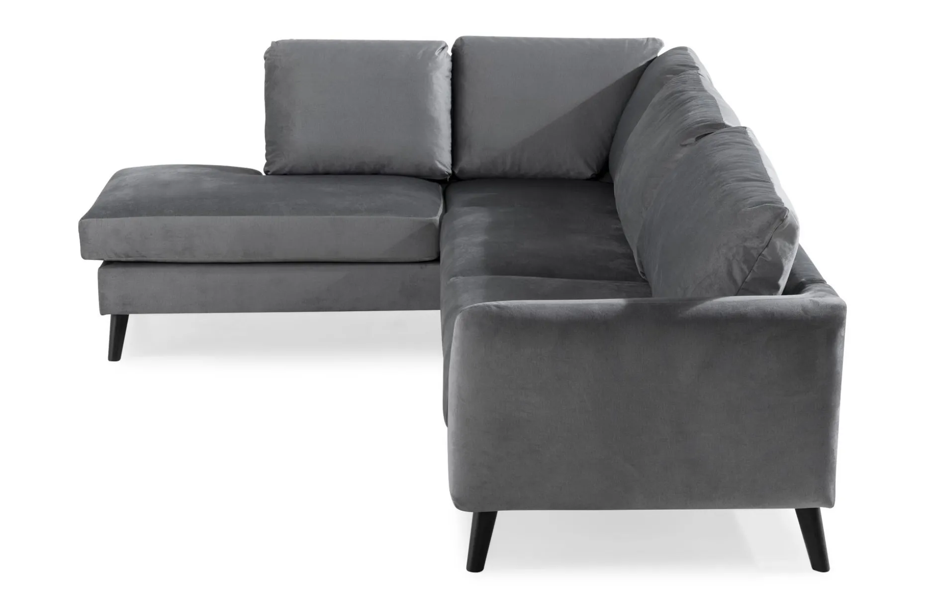 Trend 4-sits Vänstervänd L-formad Schäslongsoffa i Sammet