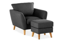 Trend Soffgrupp Fåtölj med Fotpall