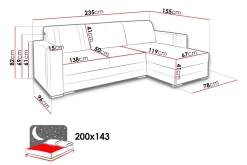 Trendy Divanbäddsoffa 235x155x82 cm