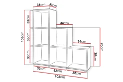 Trio Hylla 105x33x108 cm