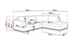 Truro 8-sits Soffa Höger