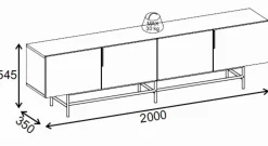 Truvia TV-bänk 200x55x35 cm
