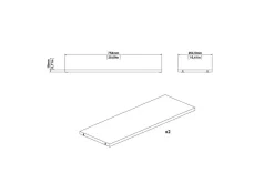 Trysil Hyllplan 75,4x26,45 cm