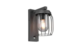 Tuela Vägglampa E27 antracit rörelsessensor