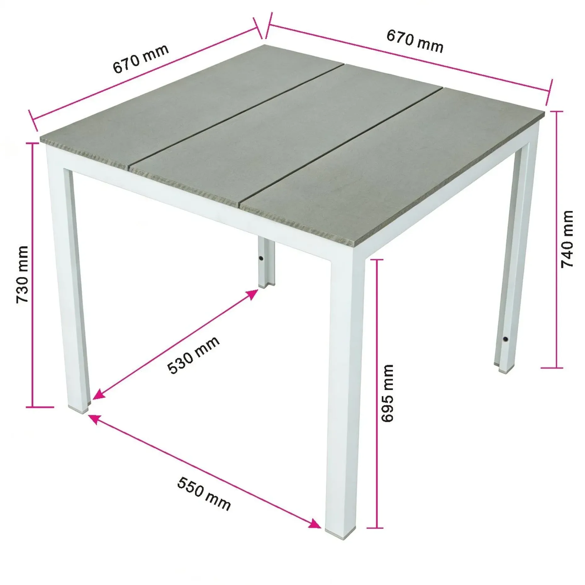 Tunis Cafebord utomhus 70x70 cm i metall/plast