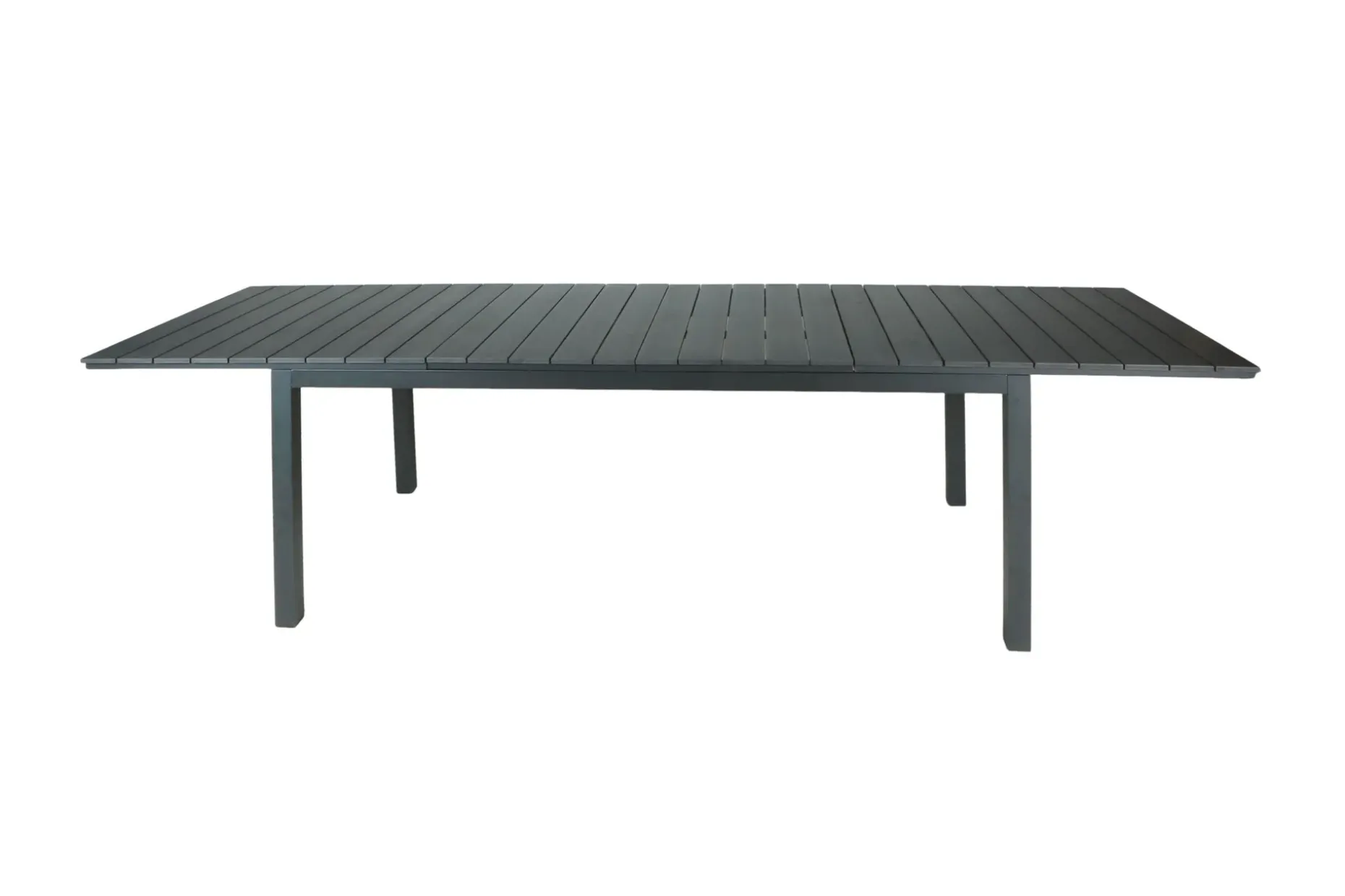 Tunis Rektangulärt Stort Förlängningsbart Matbord utomhus 205/305x90 cm i metall plast