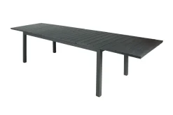Tunis Rektangulärt Stort Förlängningsbart Matbord utomhus 205/305x90 cm i metall plast