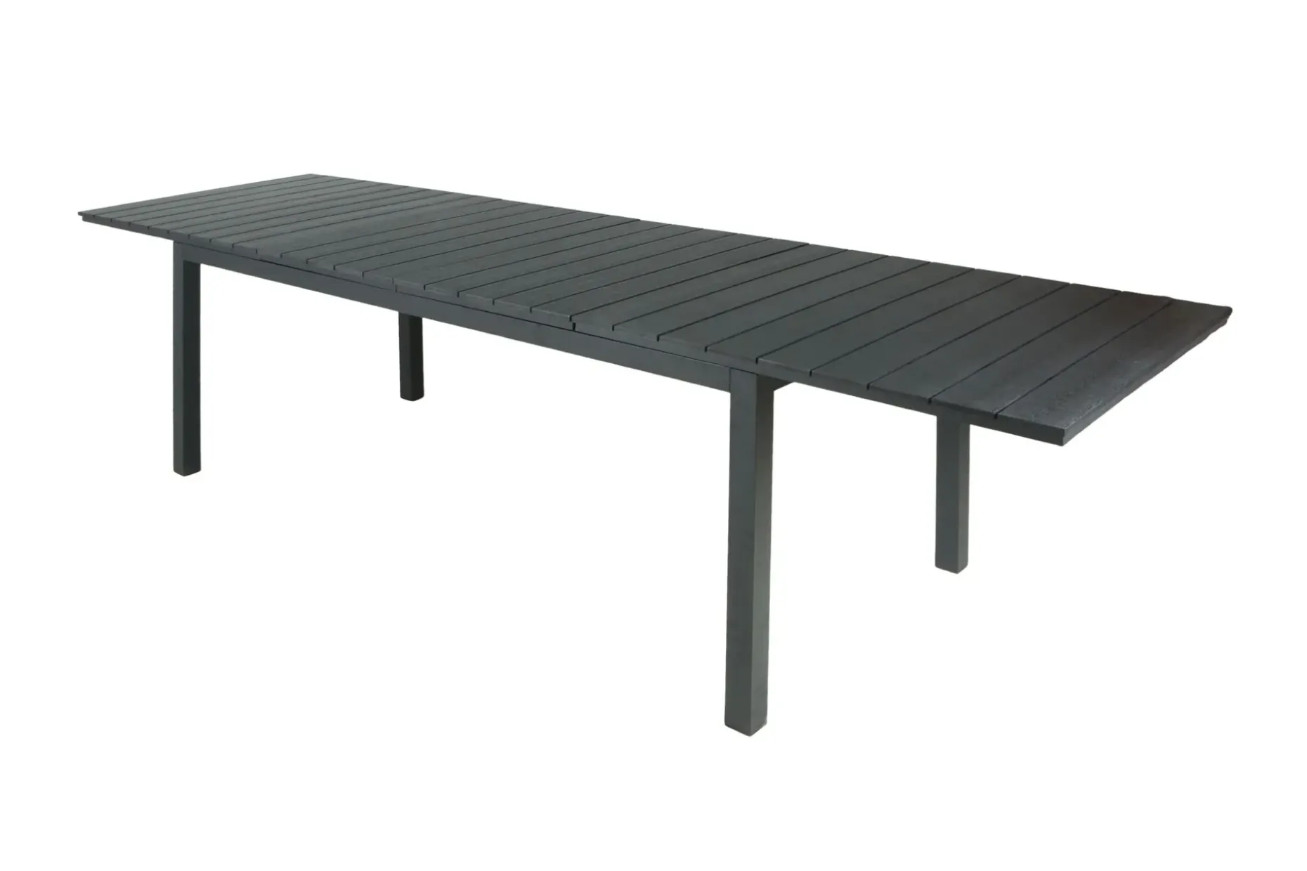 Tunis Rektangulärt Stort Förlängningsbart Matbord utomhus 205/305x90 cm i metall plast