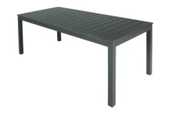 Tunis Rektangulärt Stort Förlängningsbart Matbord utomhus 205/305x90 cm i metall plast