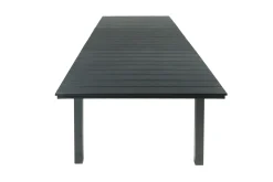 Tunis Rektangulärt Stort Förlängningsbart Matbord utomhus 205/305x90 cm i metall plast