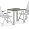 Tunis utomhus caféset 70x70 cm med 2 Monaco Light positionsstolar
