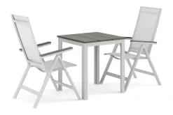 Tunis utomhus caféset 70x70 cm med 2 Monaco Light positionsstolar