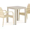 Tunis utomhus caféset 70x70 cm med 2 Thor Light utefåtöljer