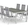Tunis utomhus matgrupp förlängningsbart 205/305x90 cm med 6 Maggie positionsstolar