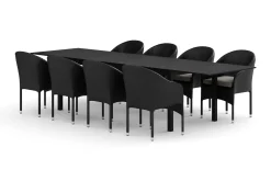 Tunis utomhus matgrupp förlängningsbart 205/305x90 cm med 8 Thor fåtöljer