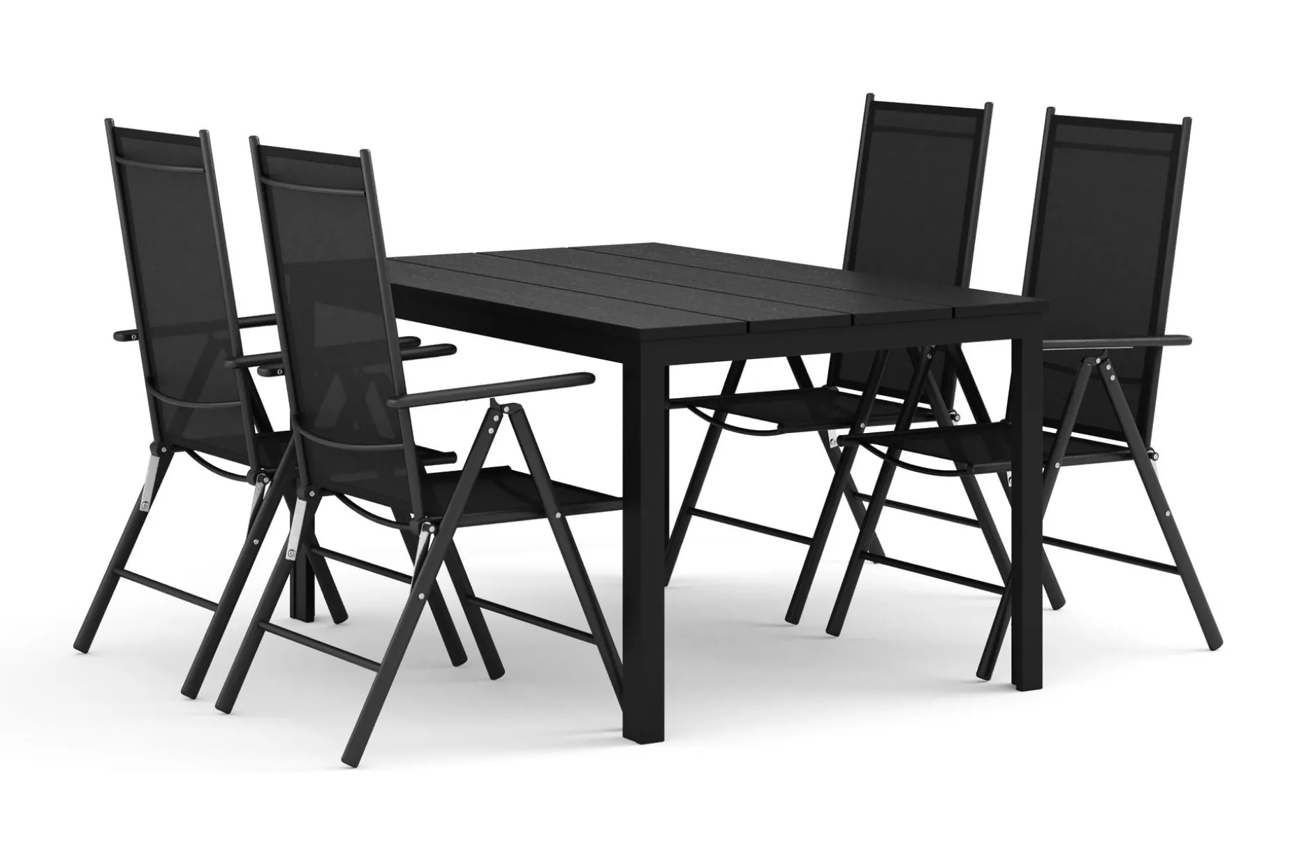Tunis utomhus matgrupp 140x90 cm med 4 Maggie positionsstolar