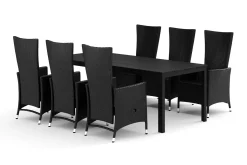 Tunis utomhus matgrupp 205x90 cm med 6 Jenny matstolar