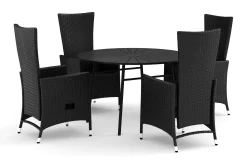 Tunis utomhus rund matgrupp 120 cm med 4 Jenny matstolar